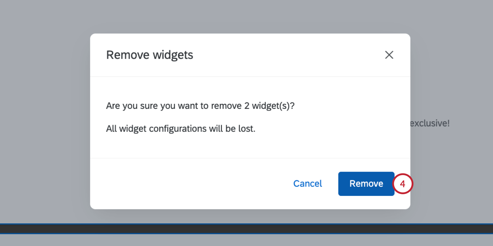 Clicking Remove