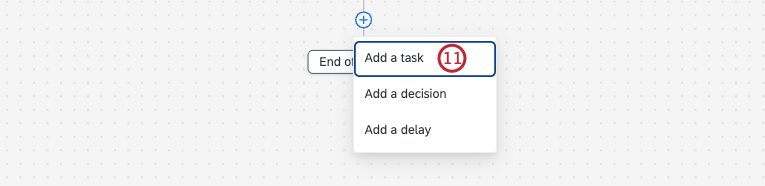 option to add a task highlighted within the workflow editor