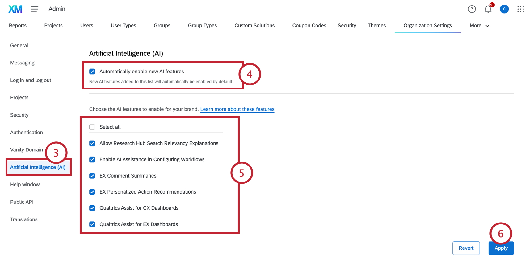 choosing ai features to enable