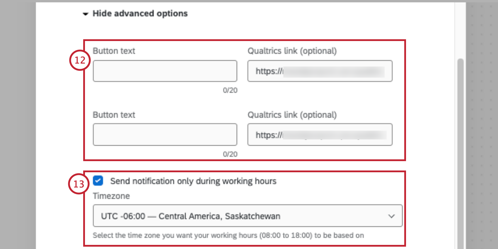 adding buttons and a notification schedule