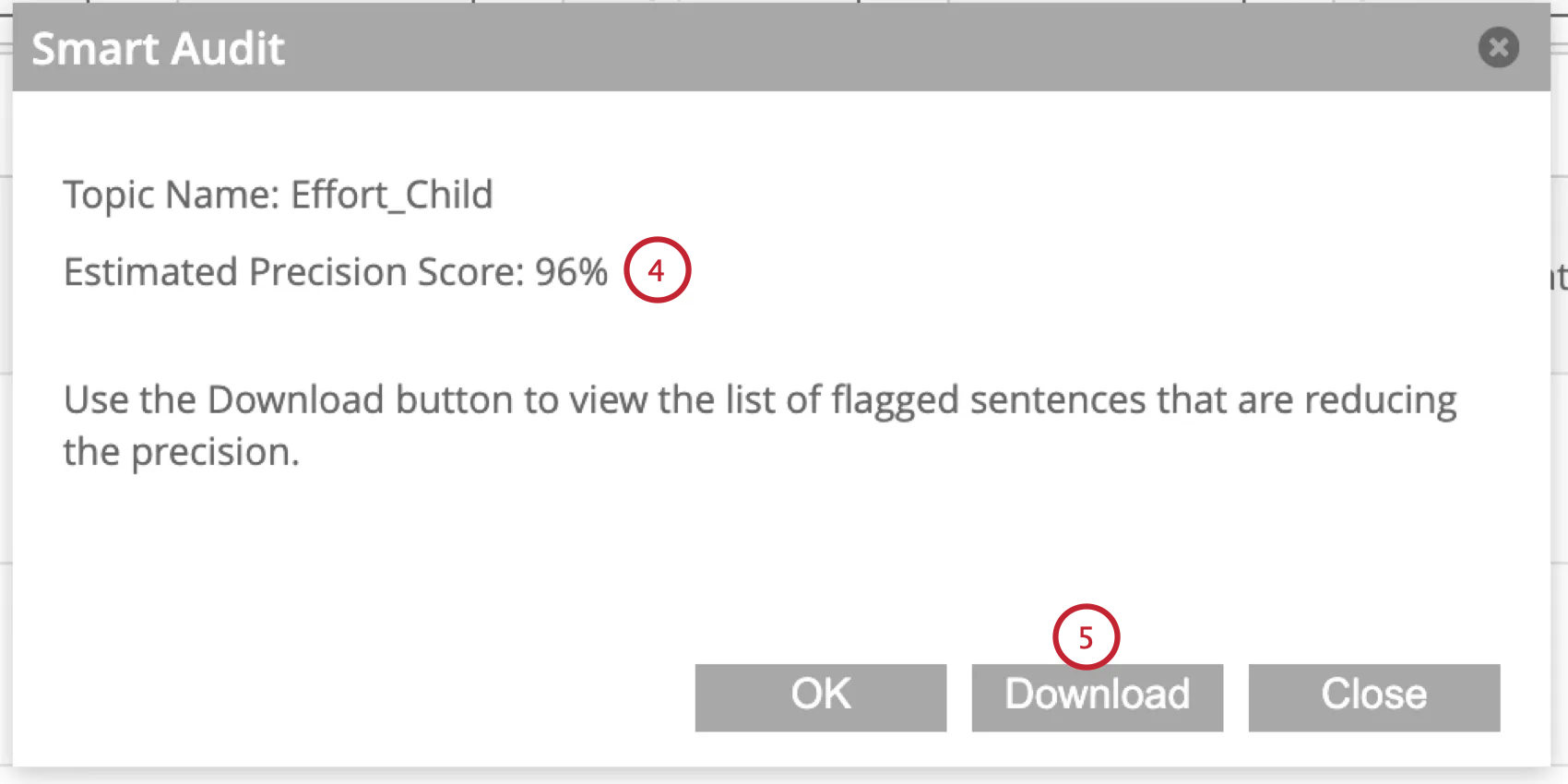 reviewing the audit and downloading the output