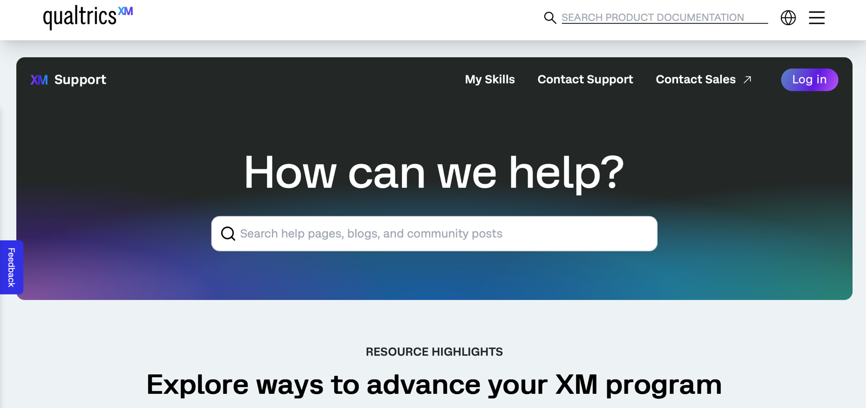 an image of the support site's home page, which asks how can we help, before featuring a search bar