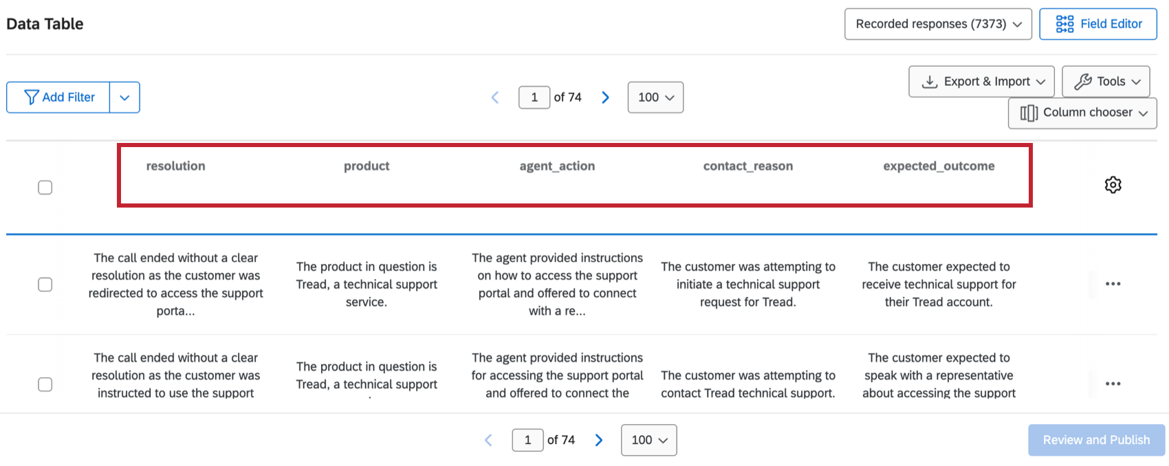 automated interaction signal fields highlighted within data and analysis