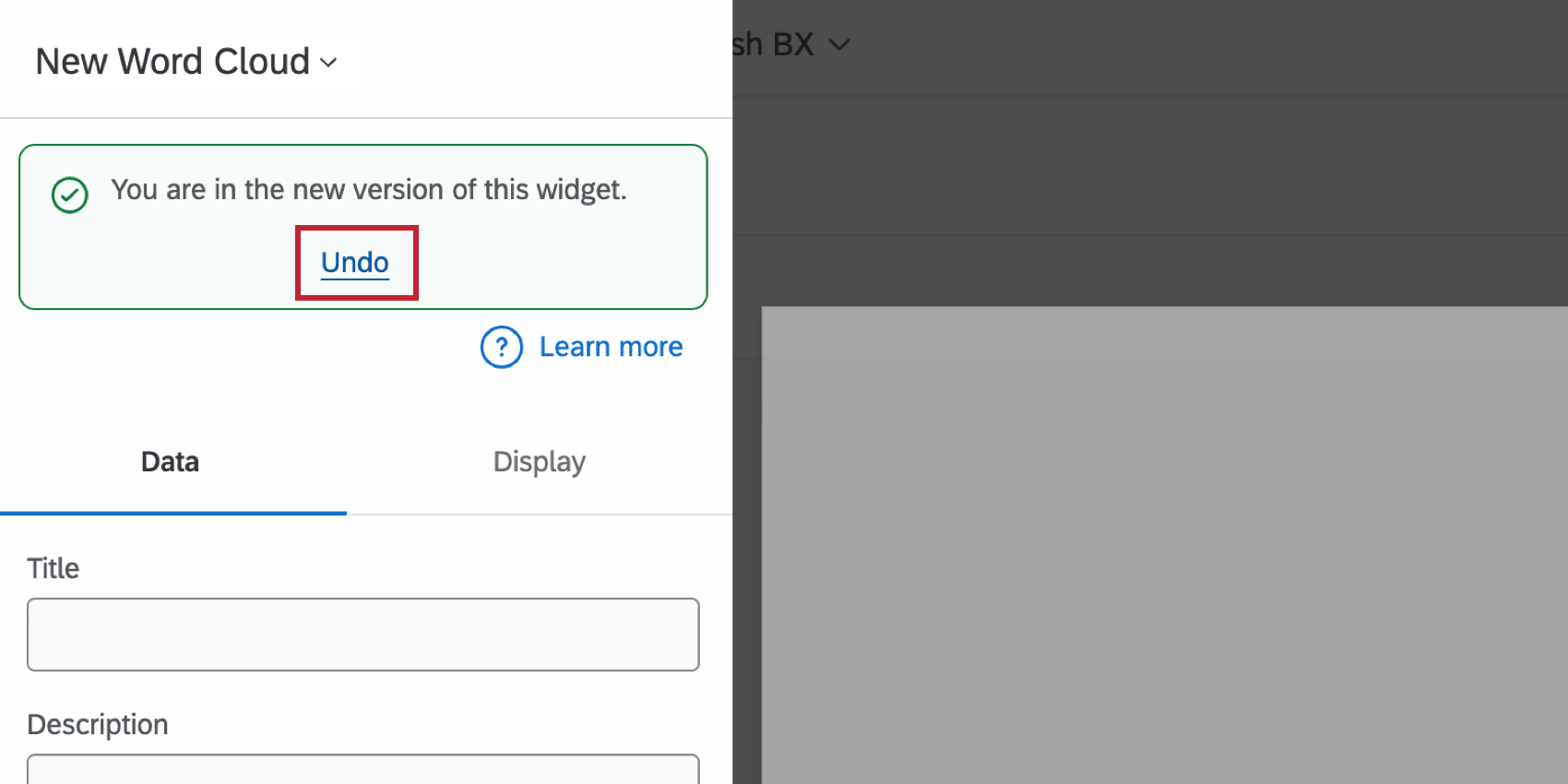 Undo button in widget editor