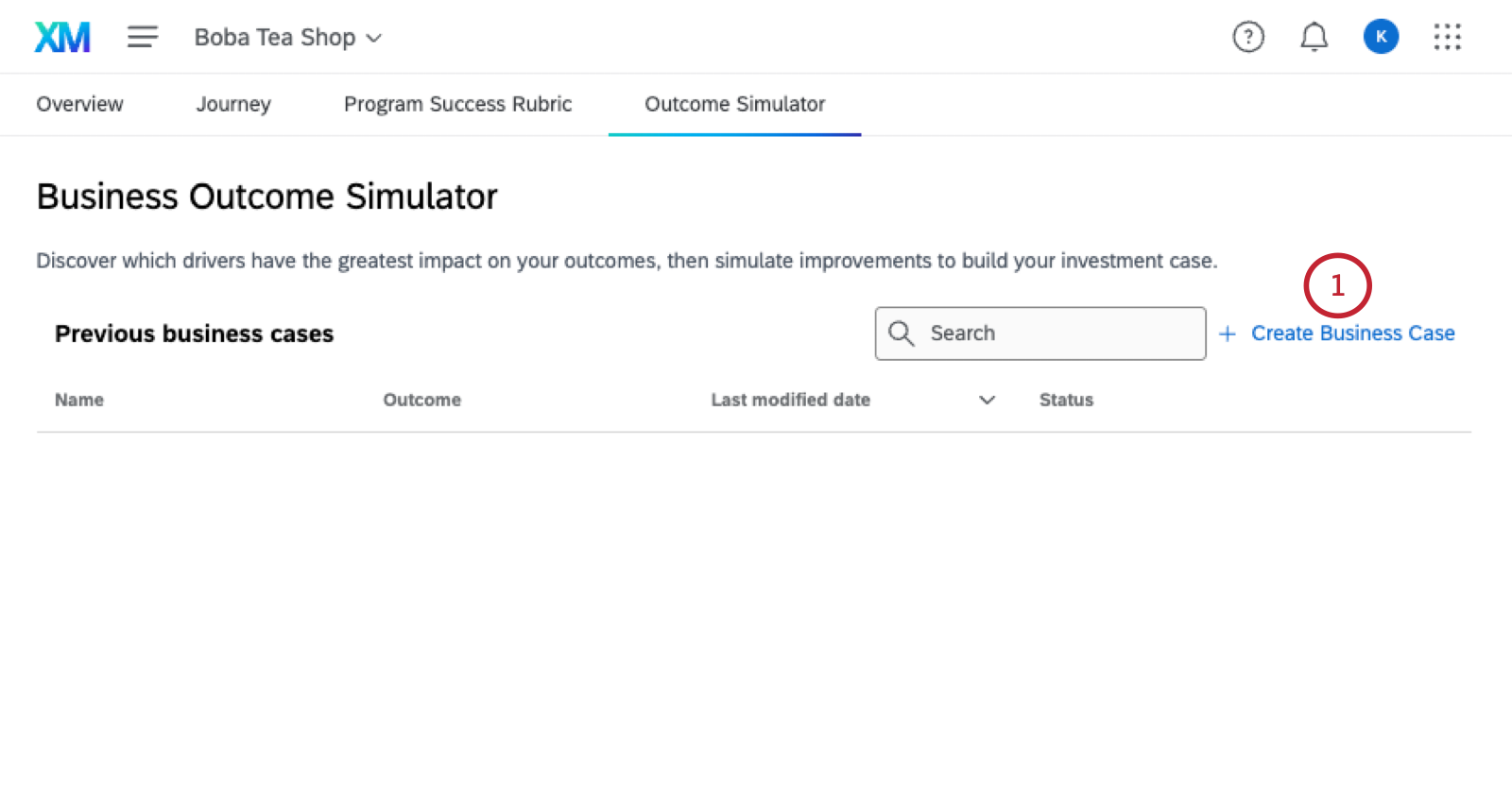 create business case button