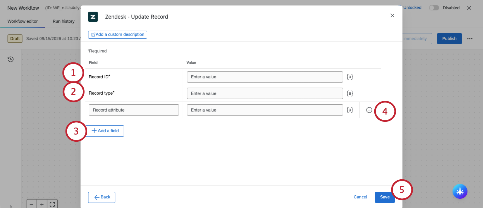 updating a record in zendesk