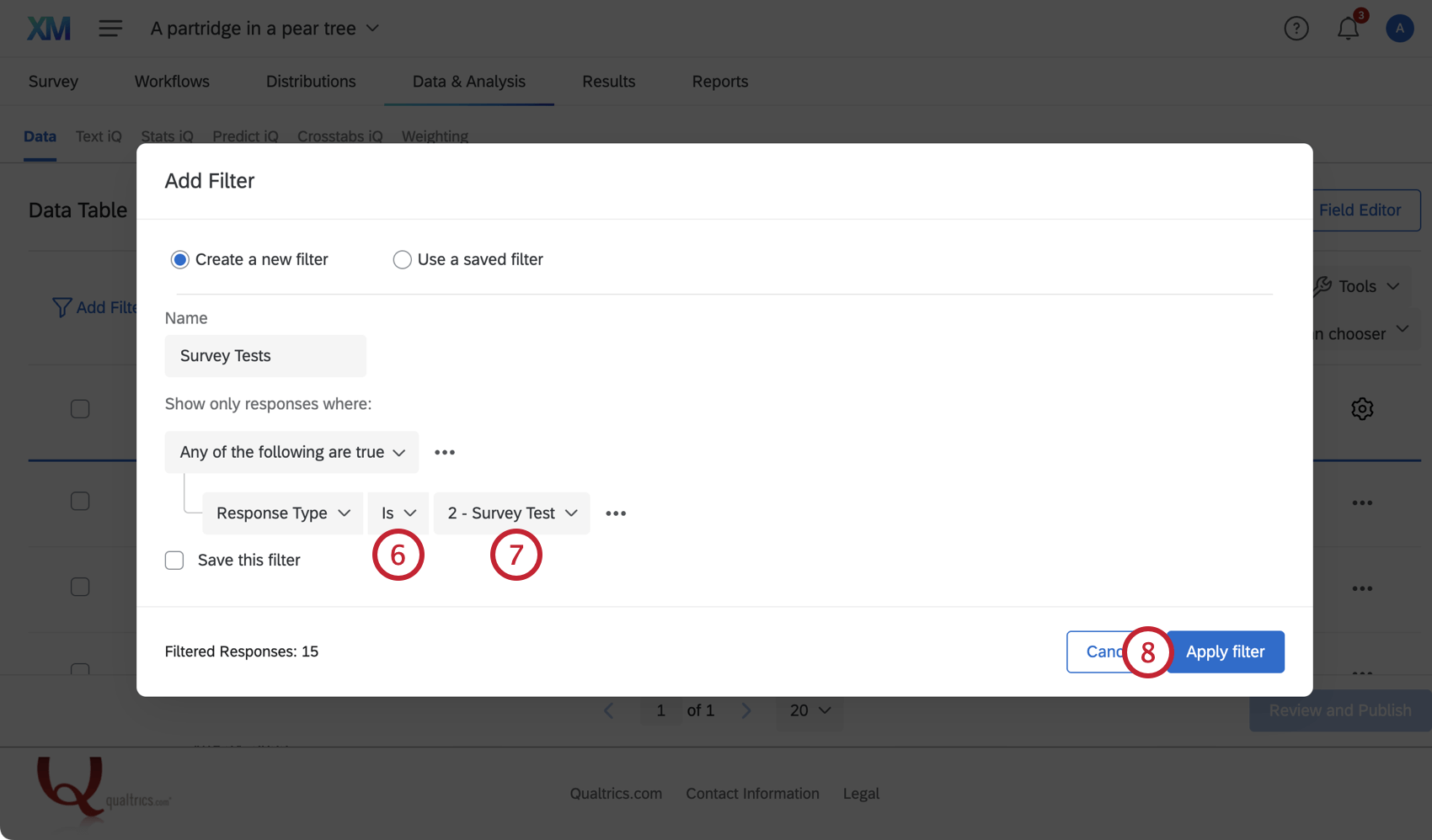 Finitura Tipo di filtro RISPOSTE