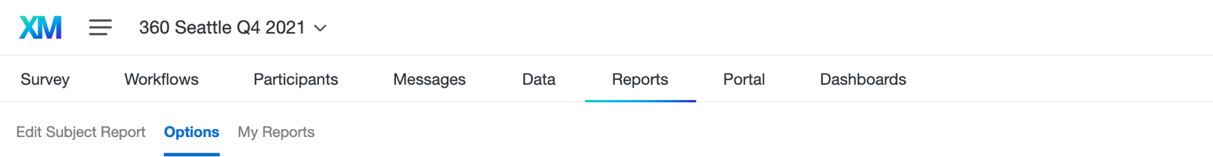 Report Options section within the Reports tab