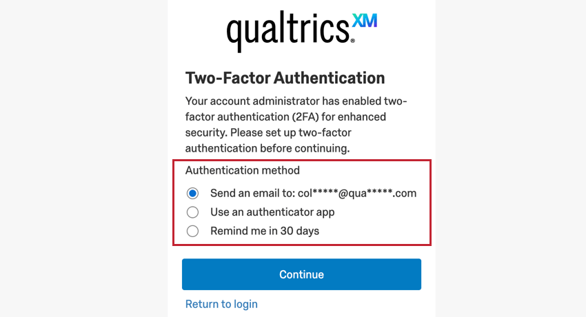 choosing a 2 factor authentication method