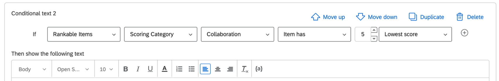 If rankable item scoring category collaboration item has 5 lowest score
