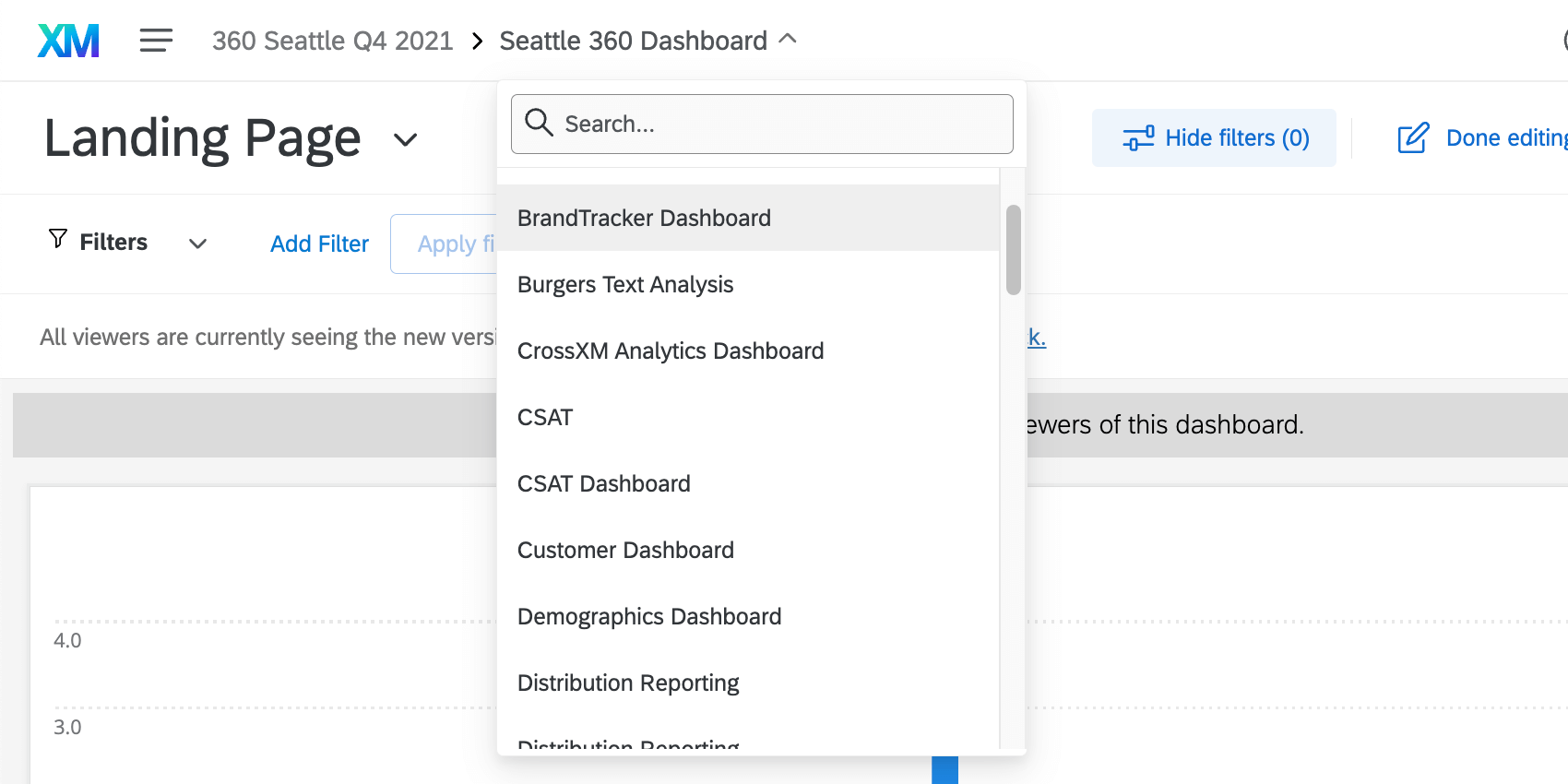 navigating between dashboards by clicking the dashboard name