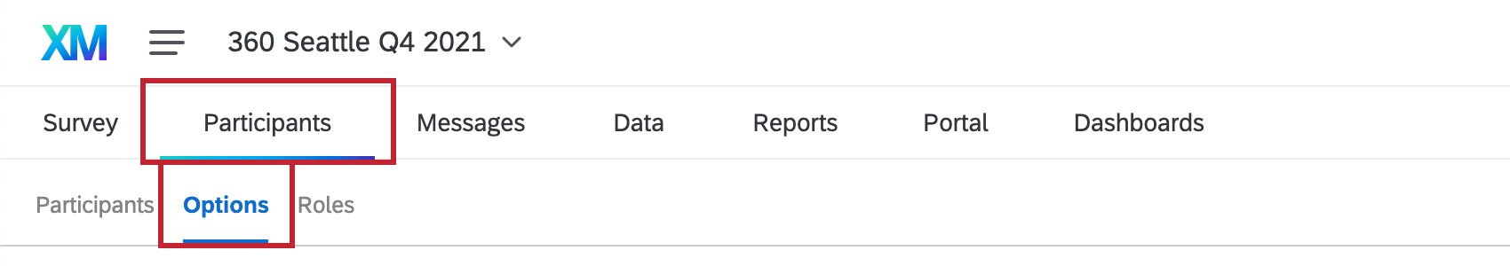 Participant Options in the Participant tab