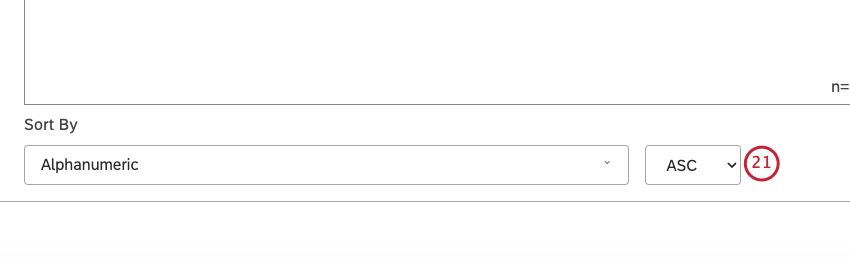 Select ASC to apply ascending sorting.