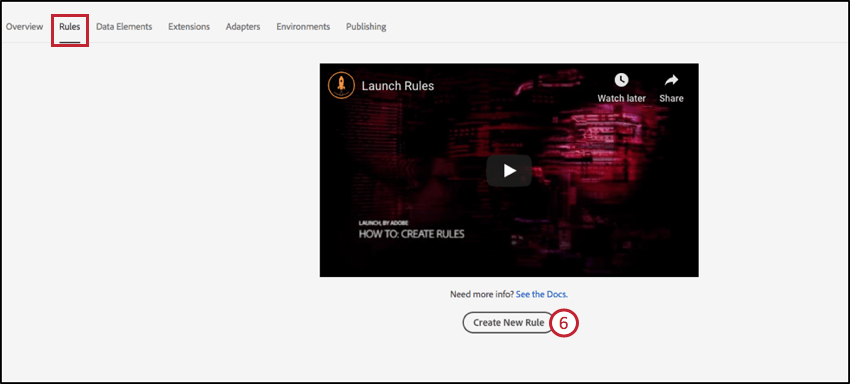 Adobe Launchで新しいルールを作成する方法を示す画像