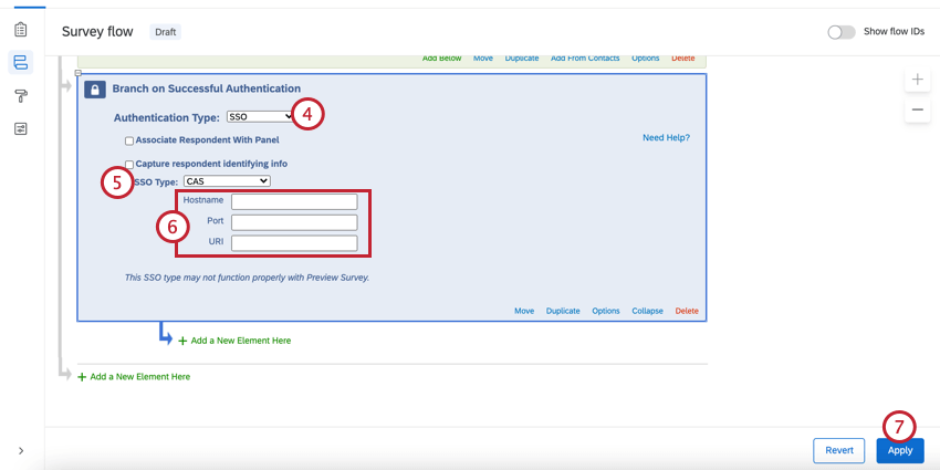 setting the sso type to cas and entering the sso fields