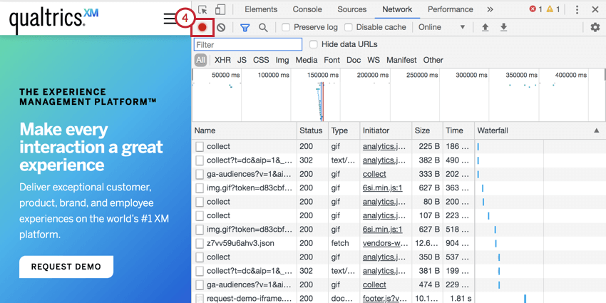 image of the red record button in Chrome