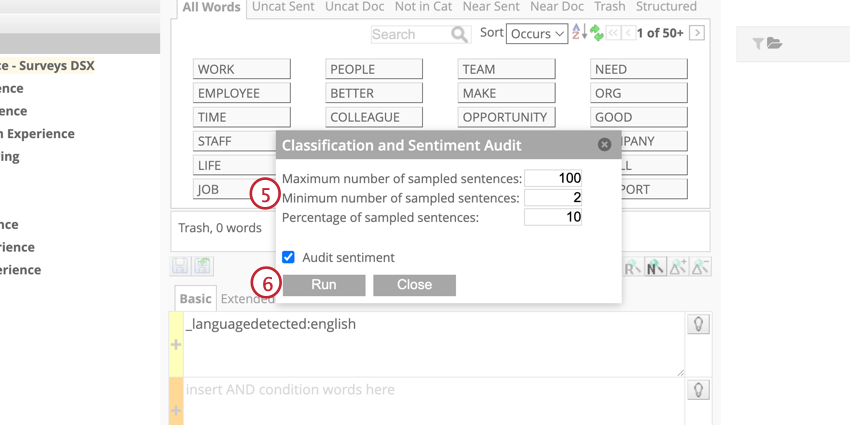Sentiment audit criteria