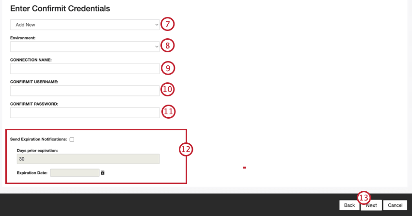 Paramètres du compte et des notifications de Confirmit