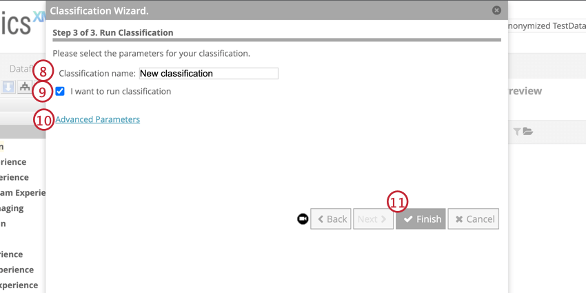 Donnez un nom à la classification et cliquez sur "Terminer"