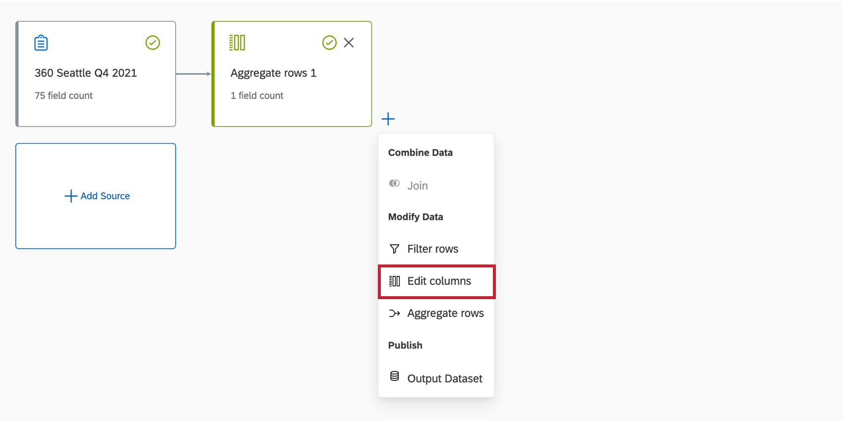 Add an edit columns component to edit fields in aggregate rows