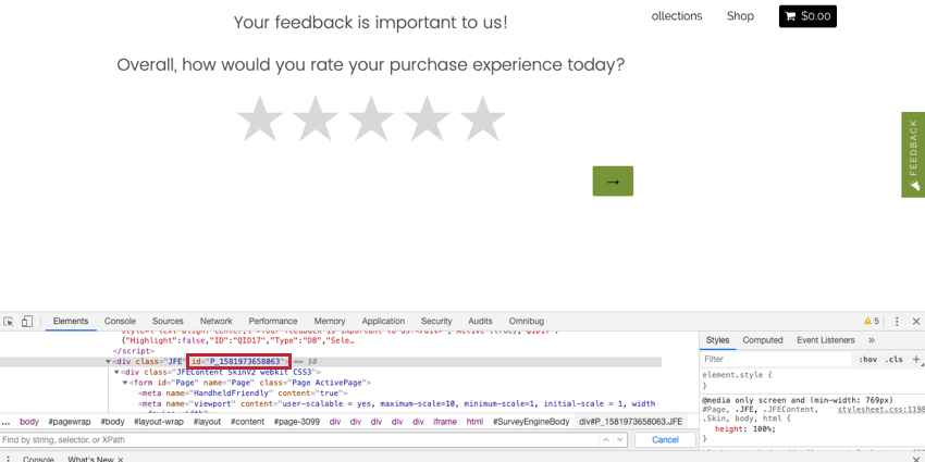 クリエイティブが入るべきコンテナのHTML IDが強調表示されます。