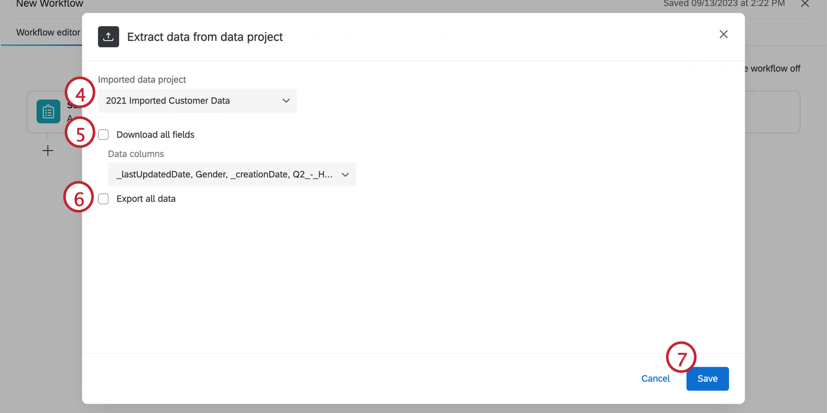 setting up the task by choosing the project and fields