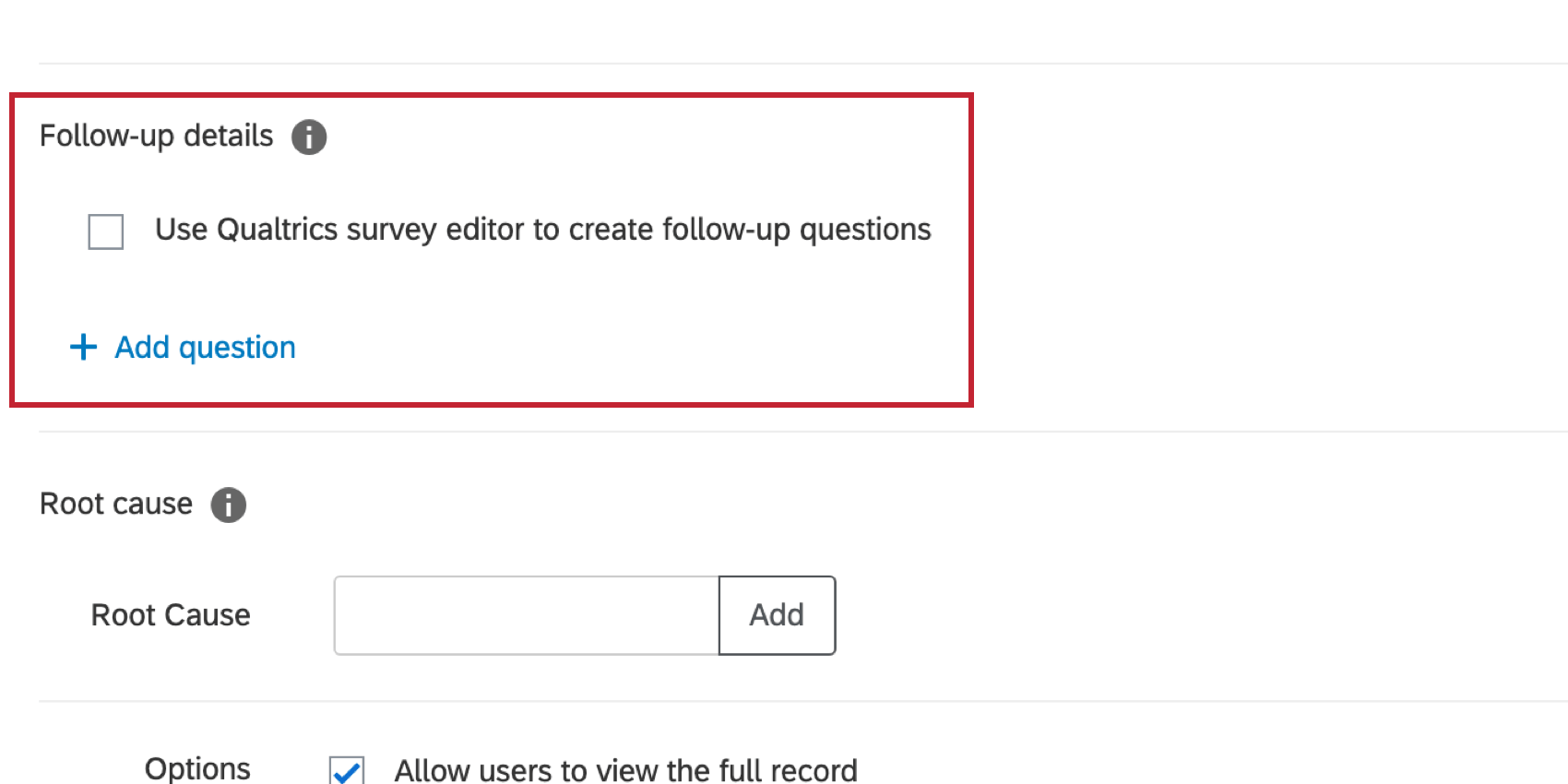 Follow Up Details OPtions