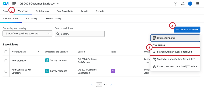 Create workflow