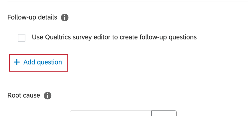 Add question button