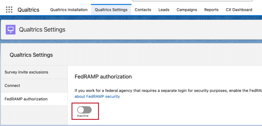 FedRAMP setting