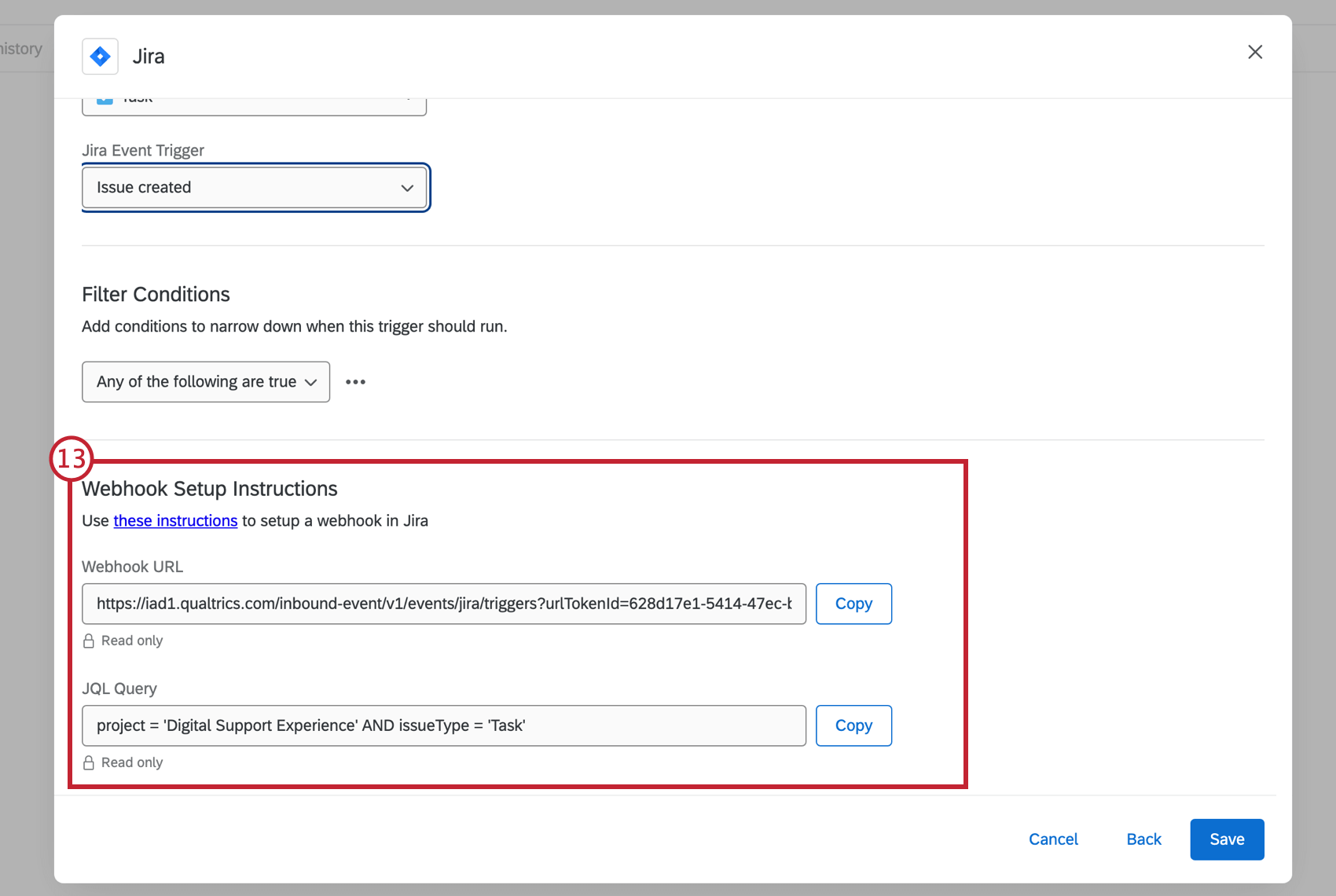URL und JQL-Abfragezeichenfolgen zum Senden an Jira-Administrator kopieren
