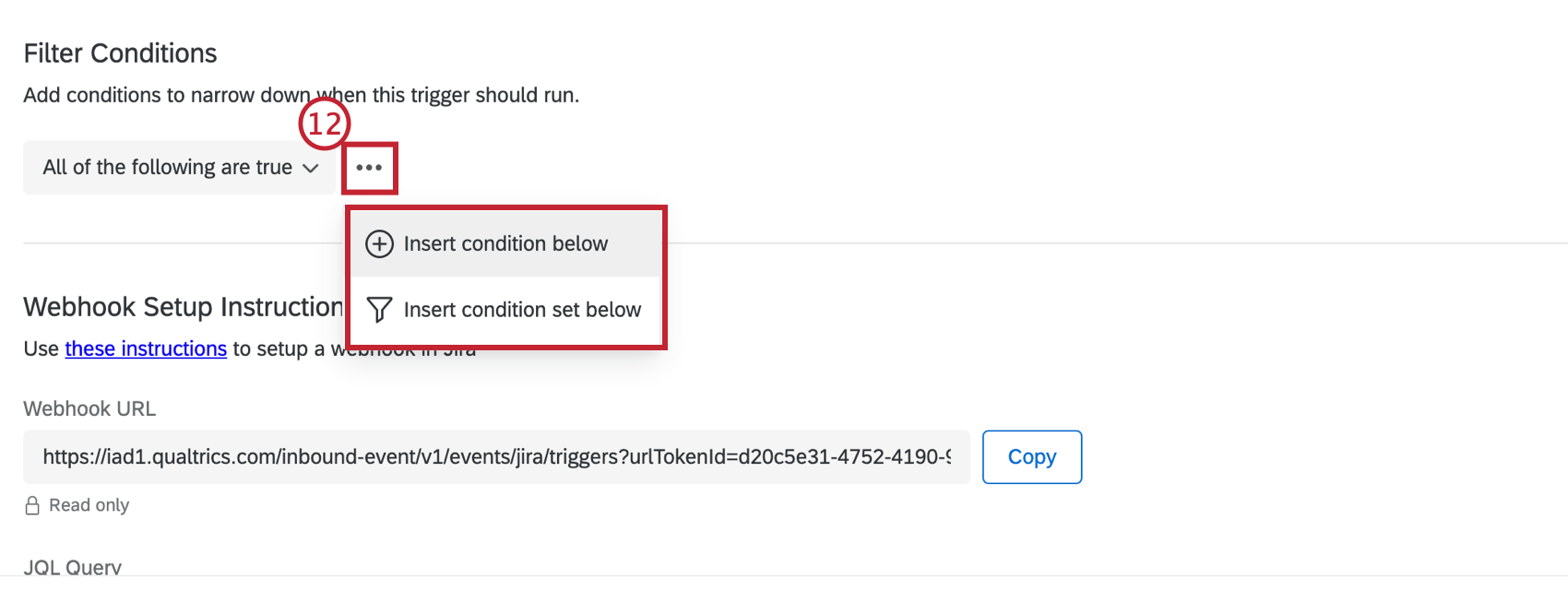 Optional filter configuration