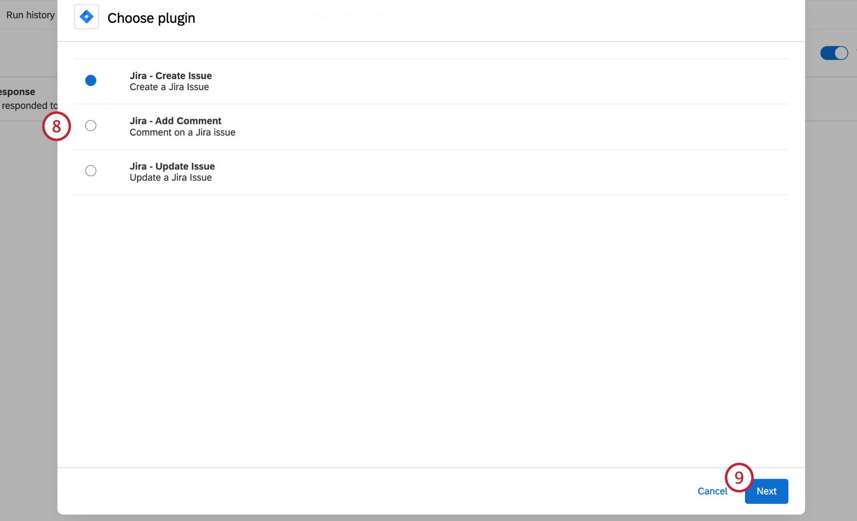 Wählen Sie aus, welches Plugin für Jira-Problem Sie erstellen möchten.