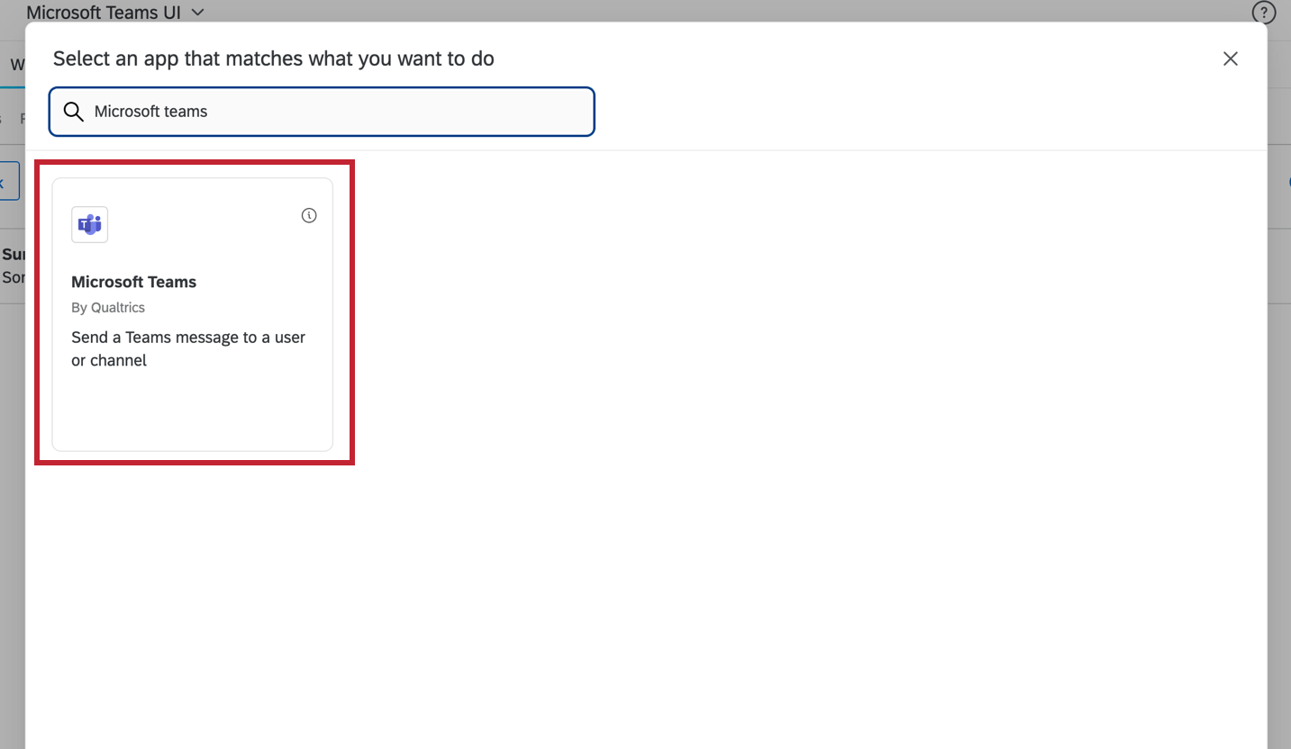 selecting the microsoft teams task