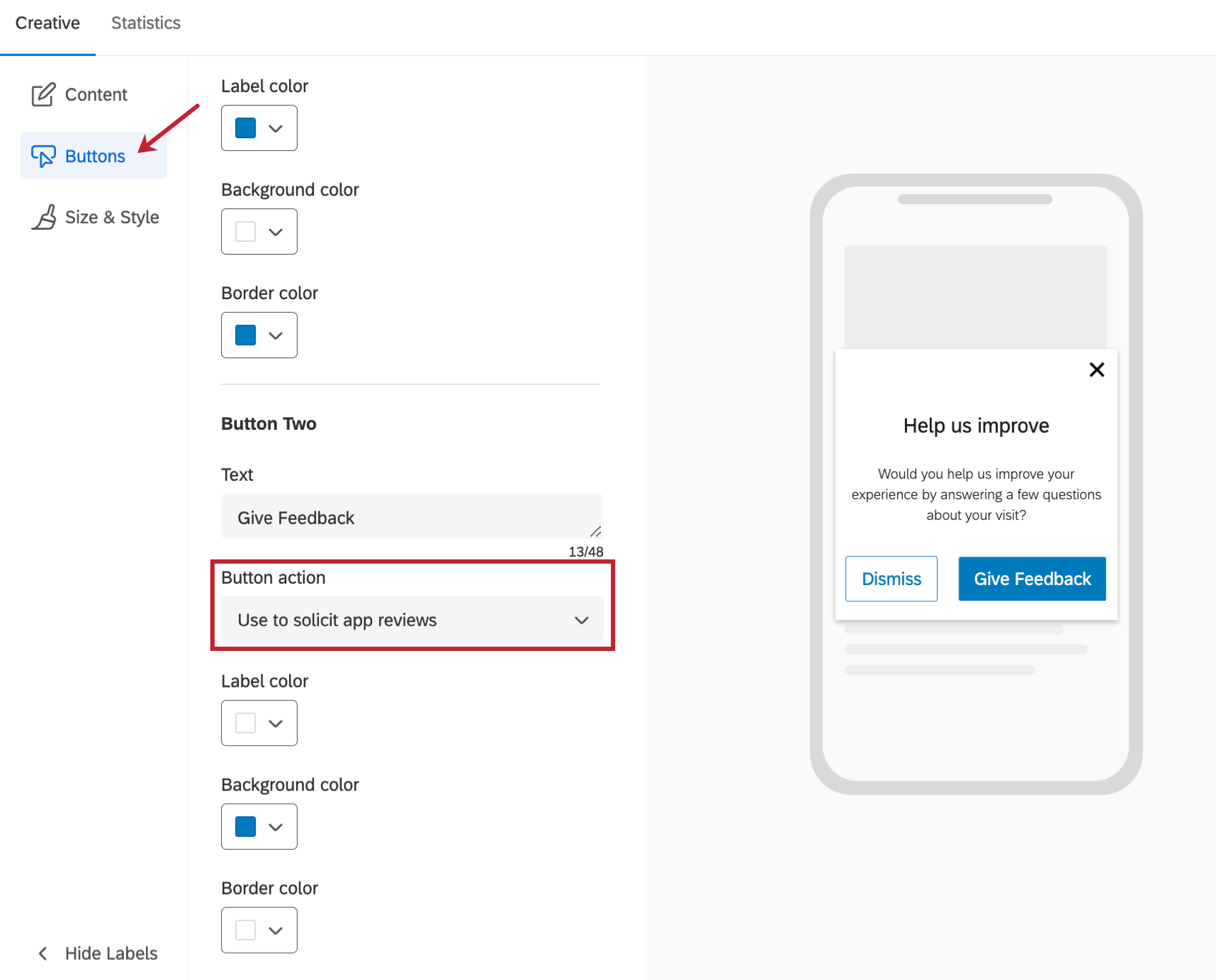 Immagine dellimpostazione Utilizzare per sollecitare recensioni di app