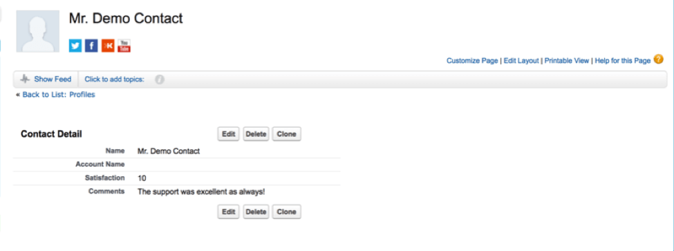 Demo Contact page