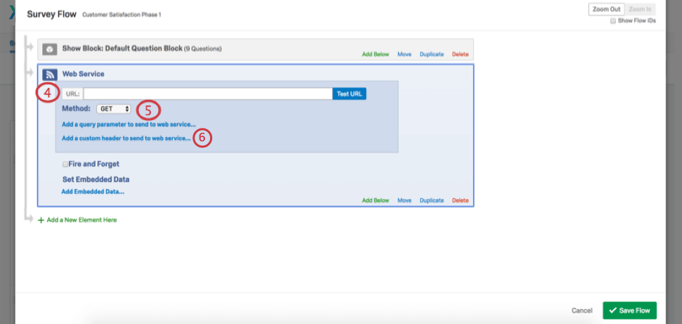 Web Service menu