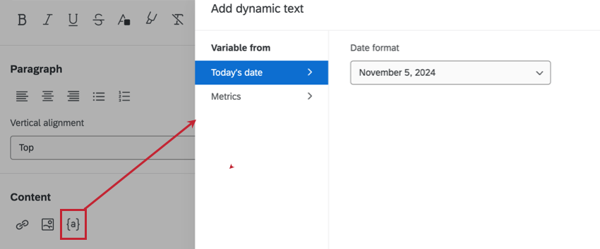 Schaltfläche für dynamischen Text