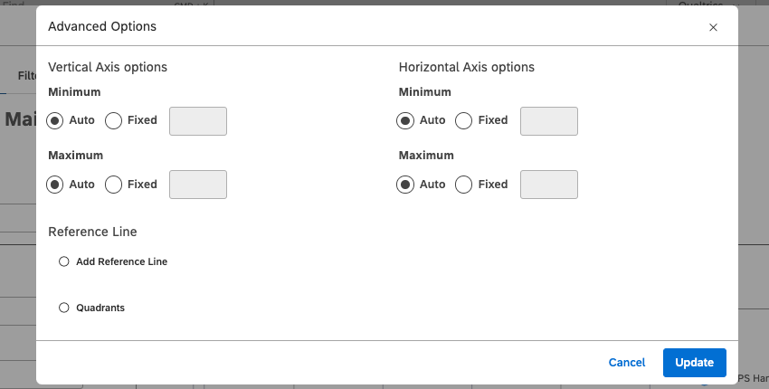 Advanced Options for scatter widget