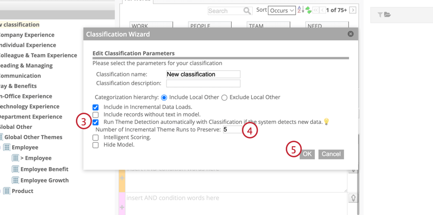 Select rune theme detection automatically and configure classification wizard