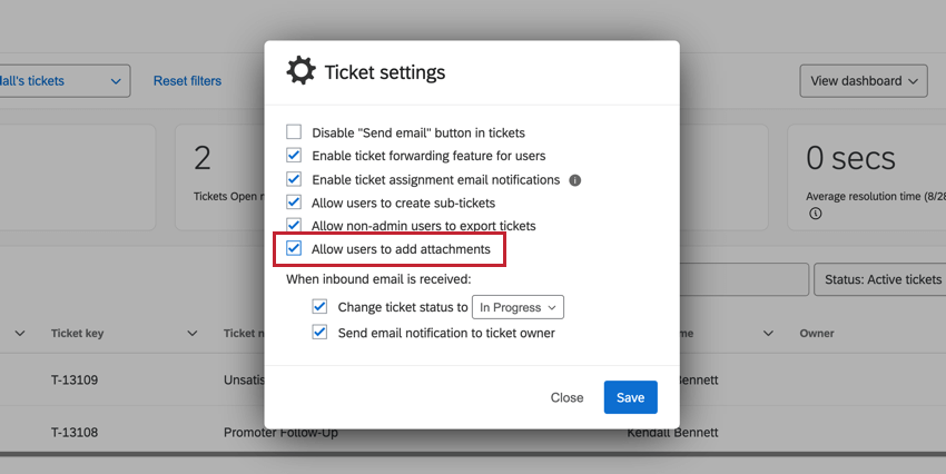 File attach setting