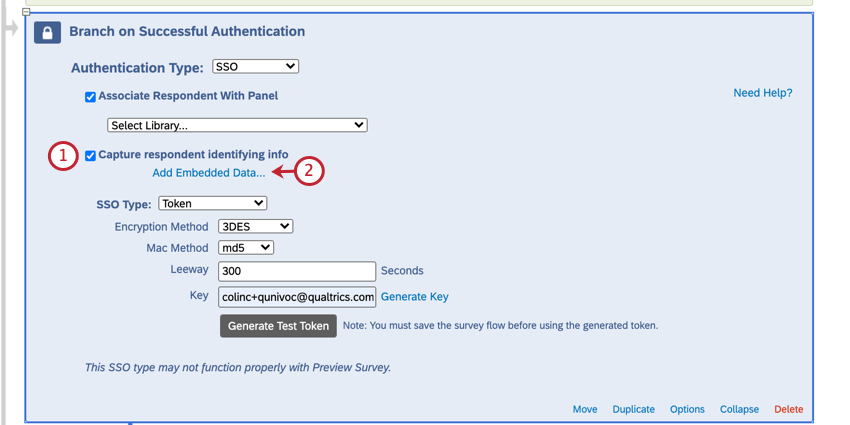 enabling capture respondent identifying info