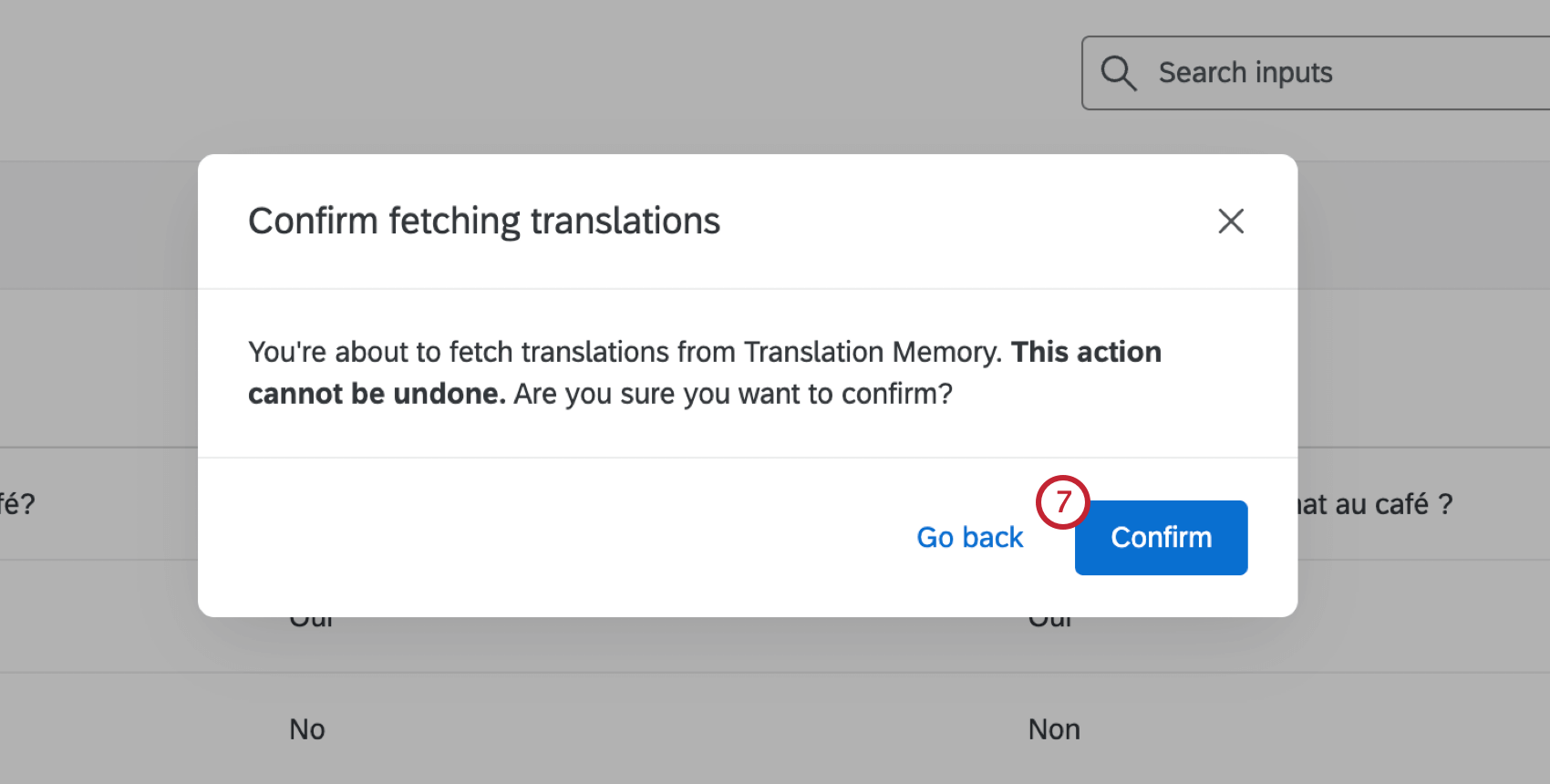 Confirmez et enregistrez vos modifications en cliquant sur le bouton bleu de confirmation