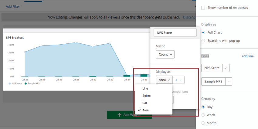 Display as option with dropdown