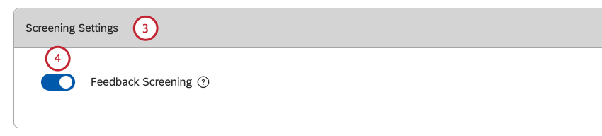 Sección de configuración de detección