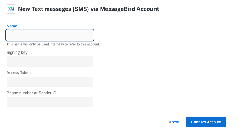setting up a messagebird account