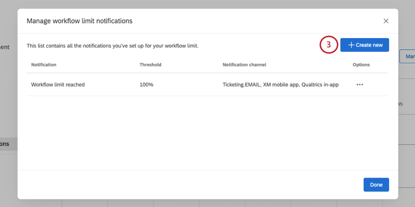 a new window opens where you can see existing alerts or create new ones