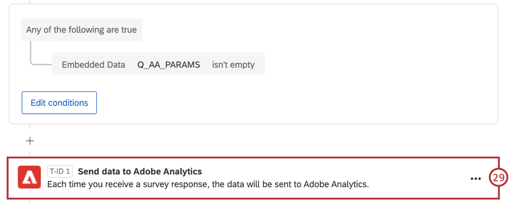clicking the Send data to Adobe Analytics task