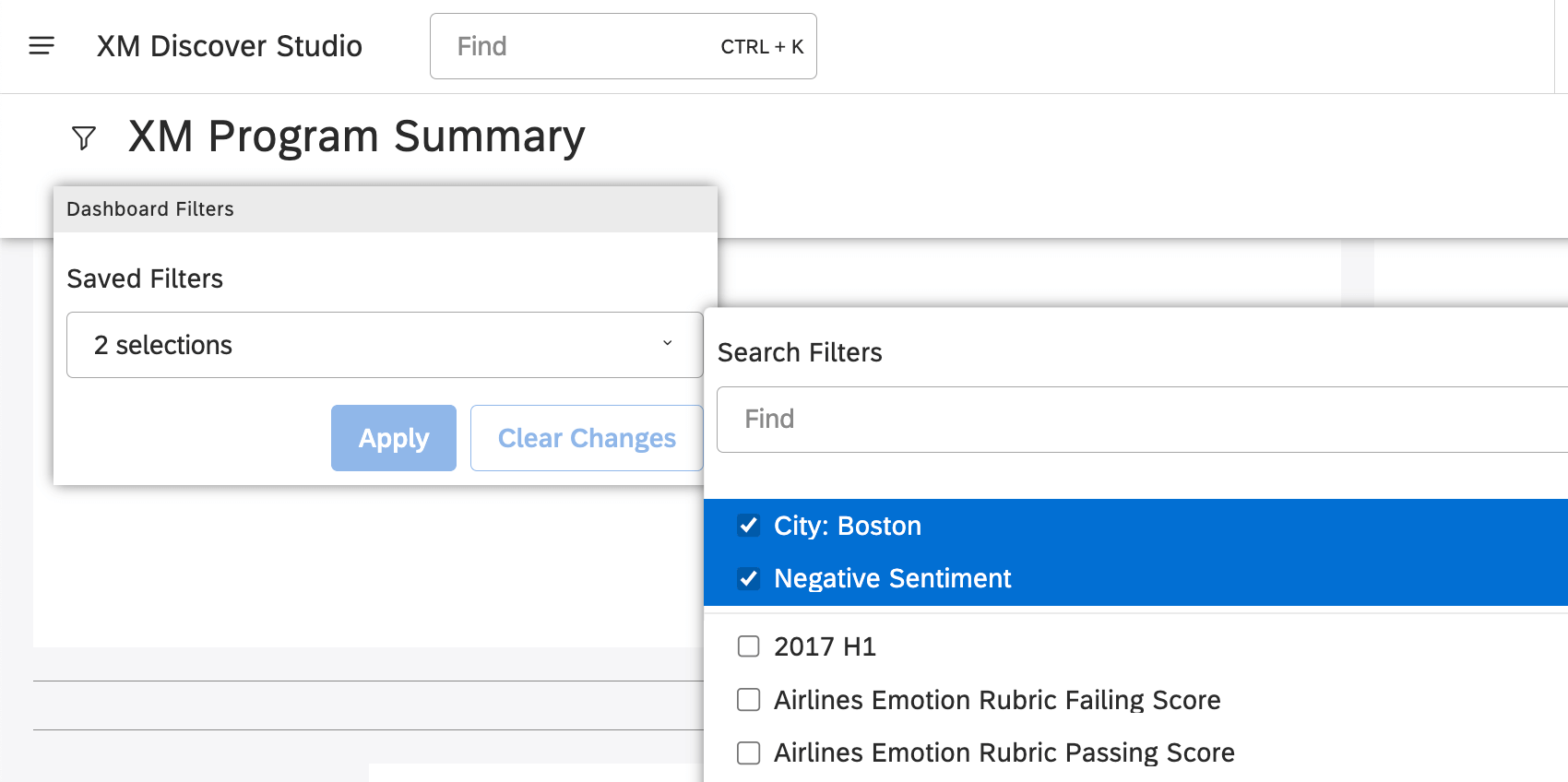 Filtre de Boston et de sentiment négatif