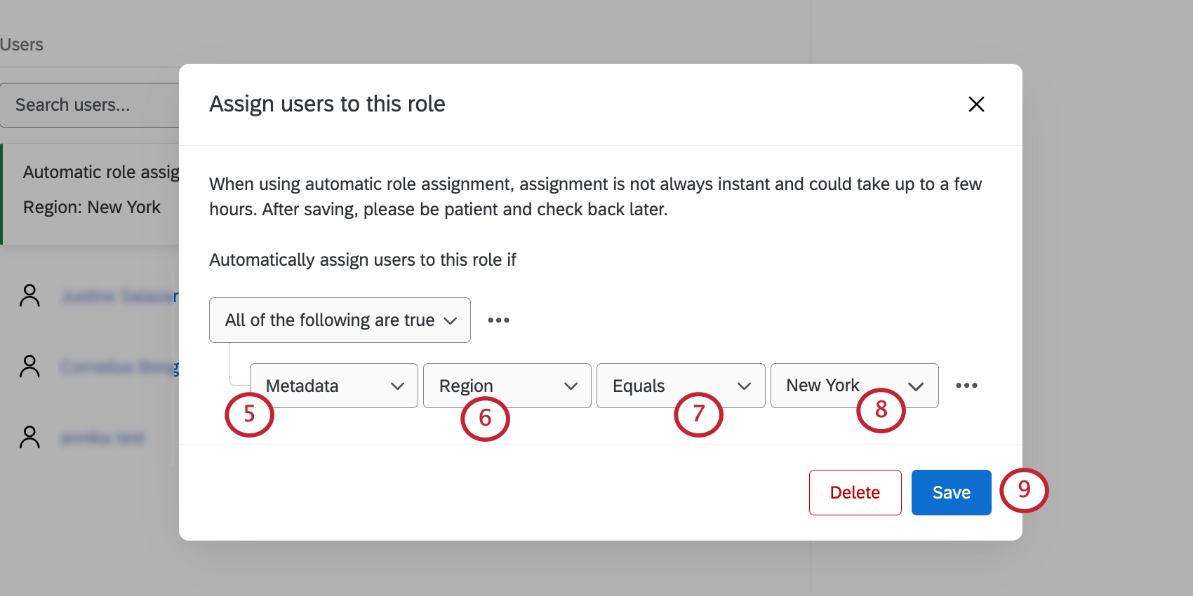 choosing attributes to assign users to role